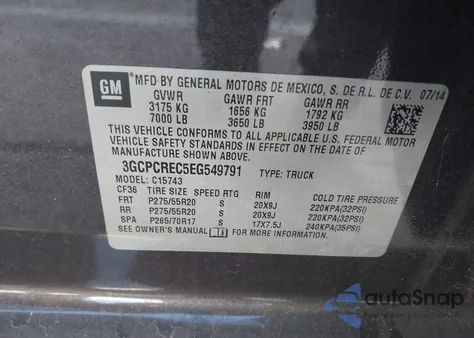 2014 Chevrolet Silverado 1500 1Lt z USA, uszkodzony, nr VIN 3GCPCREC5EG549791